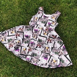 👗😊Cute sunglasses dog pattern dress 😊👗